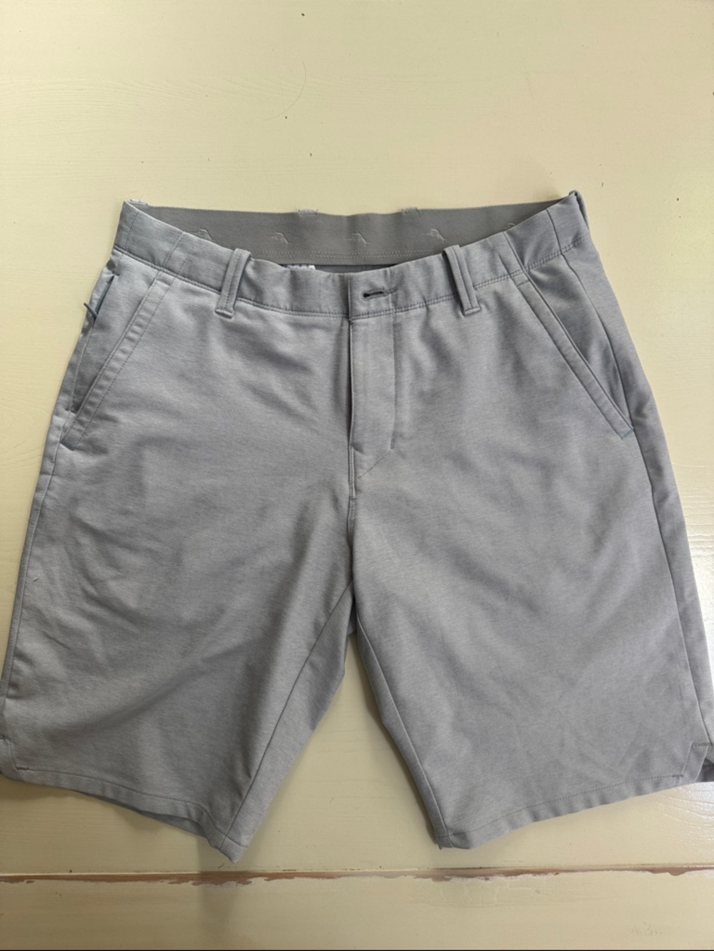 Men's Tommy Bahama Light Gray Flat-Front Stretch Shorts